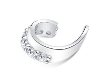 Circle CZ Setting Silver Ear Cuff EC-1392